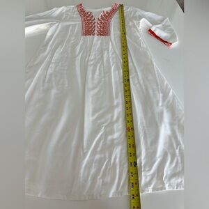 Embroidered White and orange Dress